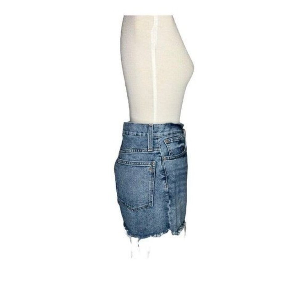 Madewell The Perfect Vintage Jean Shorts High Waist Light Wash Denim Cut Raw Hem - Picture 5 of 10